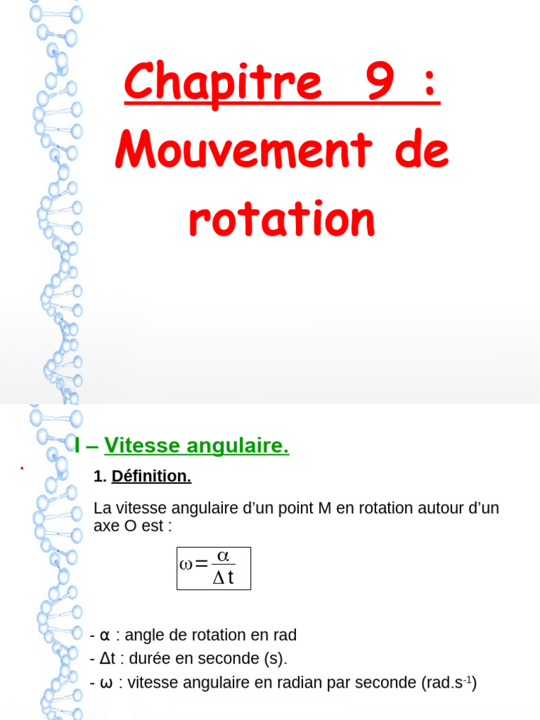 Chapitre9 Theme1 TSTI2D Mouvement Rotation | PDF | Sciences et ...