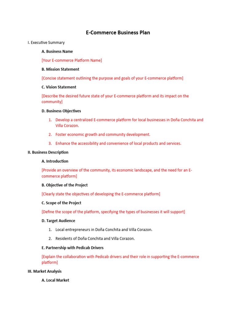 E-Commerce Platform Business Plan | PDF | E Commerce | Marketing