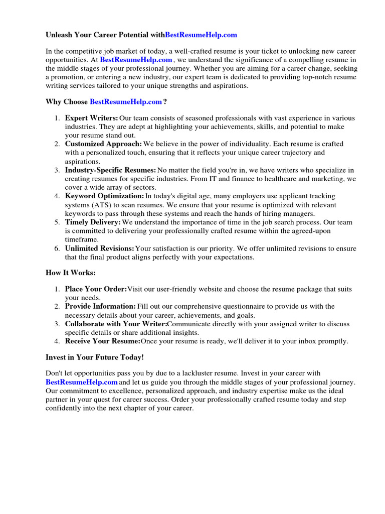 How To Write A Middle School Resume