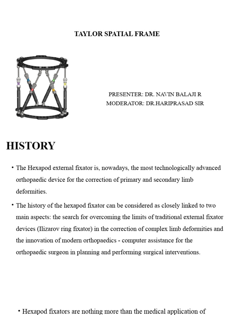 Taylor Spatial Frame: Hexapod Fixator Overview | PDF | Musculoskeletal ...