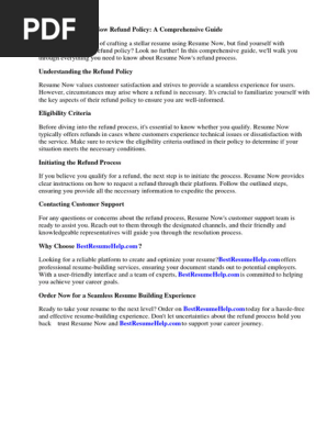 Resume Now Refund