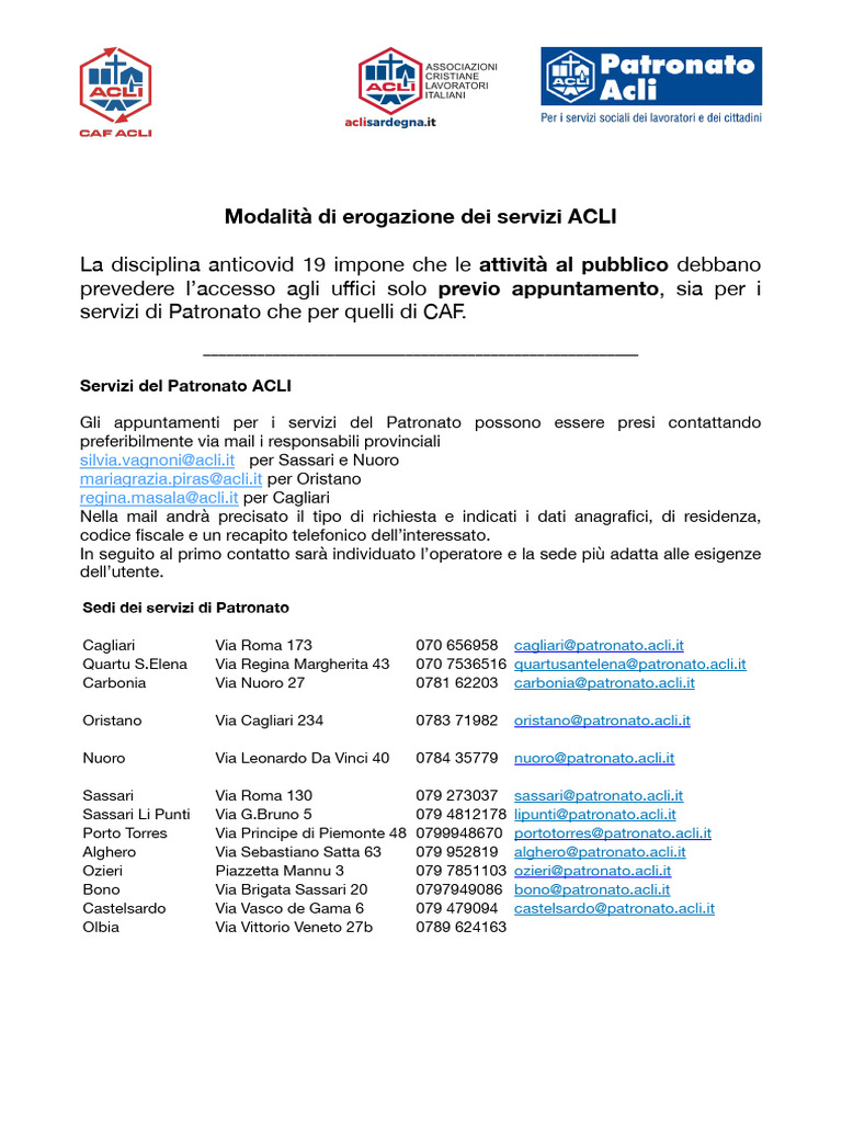 Servizi ACLI | PDF