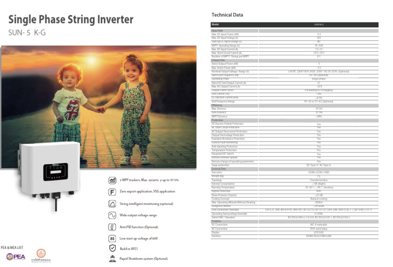 Single Phase String Inverter Specs | PDF | Alternating Current ...