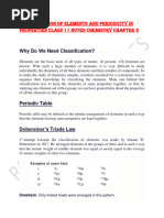 Classification of Elements and Periodicity in Properties Class 11 Notes Chemistry Chapter 3