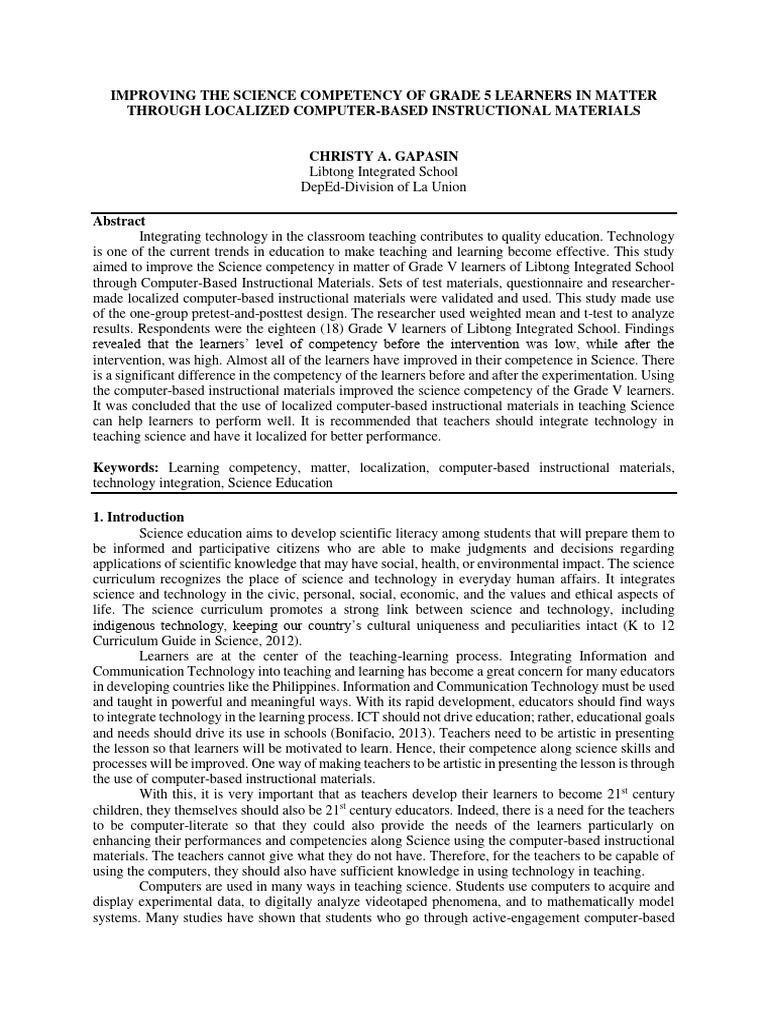 Apasin | PDF | Educational Technology | Learning