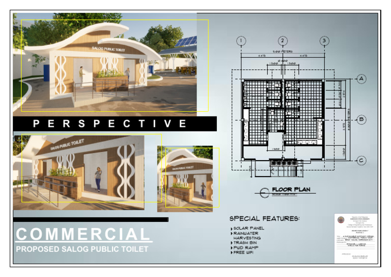 Salog Public Toilet Design Plan | PDF | Sun | Solar Energy