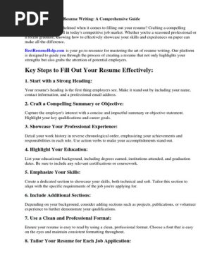 How to Fill a Resume Out