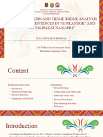 (DD) 1. Sentence Pattern and Theme Rheme Analysis of Selected Sentences in Si Pilandok and So Talipakat Na Kapre
