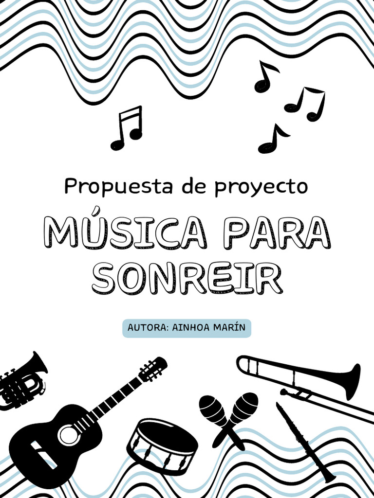 Documento a4 portada de proyecto m sica ilustrado blanco y azul pdf