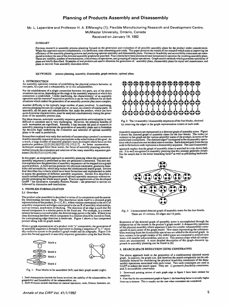 Optimizing Assembly and Disassembly Plans | PDF | Function (Mathematics ...