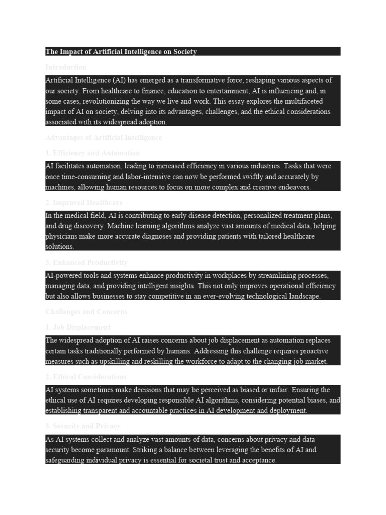 Ai S Transformative Impact On Society Pdf Artificial Intelligence