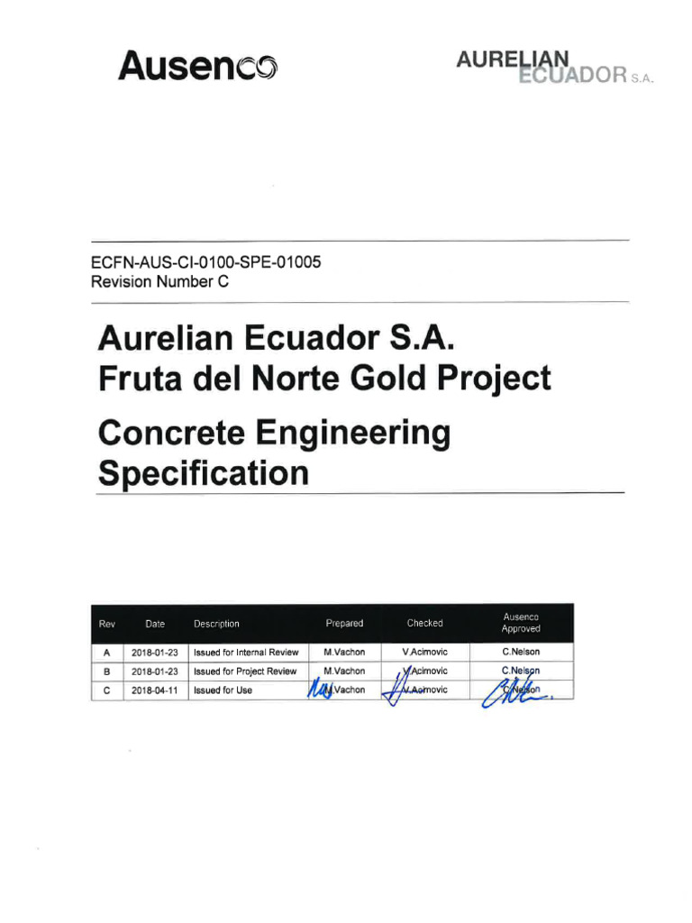 Ecfn Aus Ci 0100 Spe 01005 (C PDF) | PDF | Concrete | Specification ...