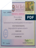 PROVISIONAL Degree Certificate