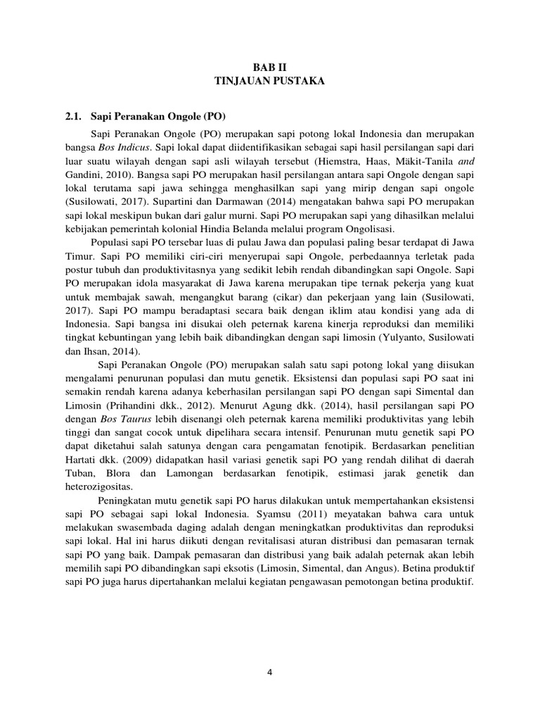 Ciri dan Keunggulan Sapi Peranakan Ongole | PDF