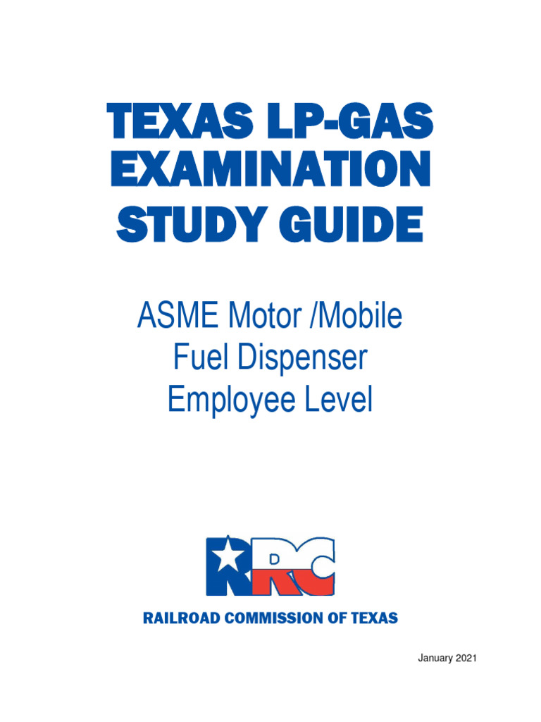 Texas LP-Gas Exam Study Guide | PDF | Liquefied Petroleum Gas | Valve