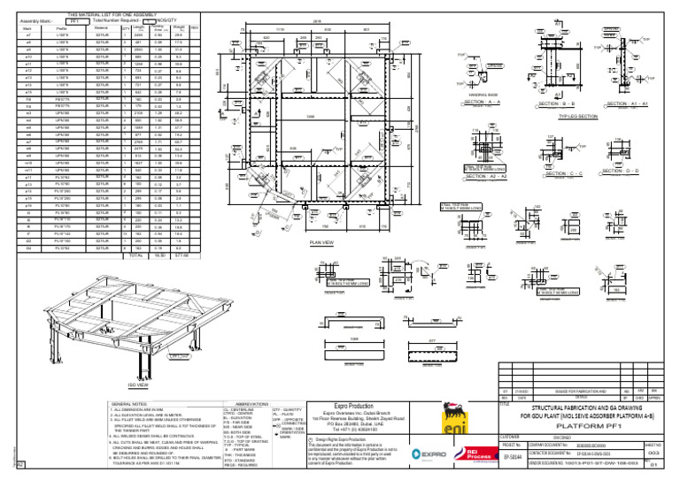Structural Fabrication Drawings for GDU | PDF