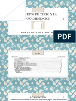 Los Tipos de Texto y La Argumentacion (Espa 1010)