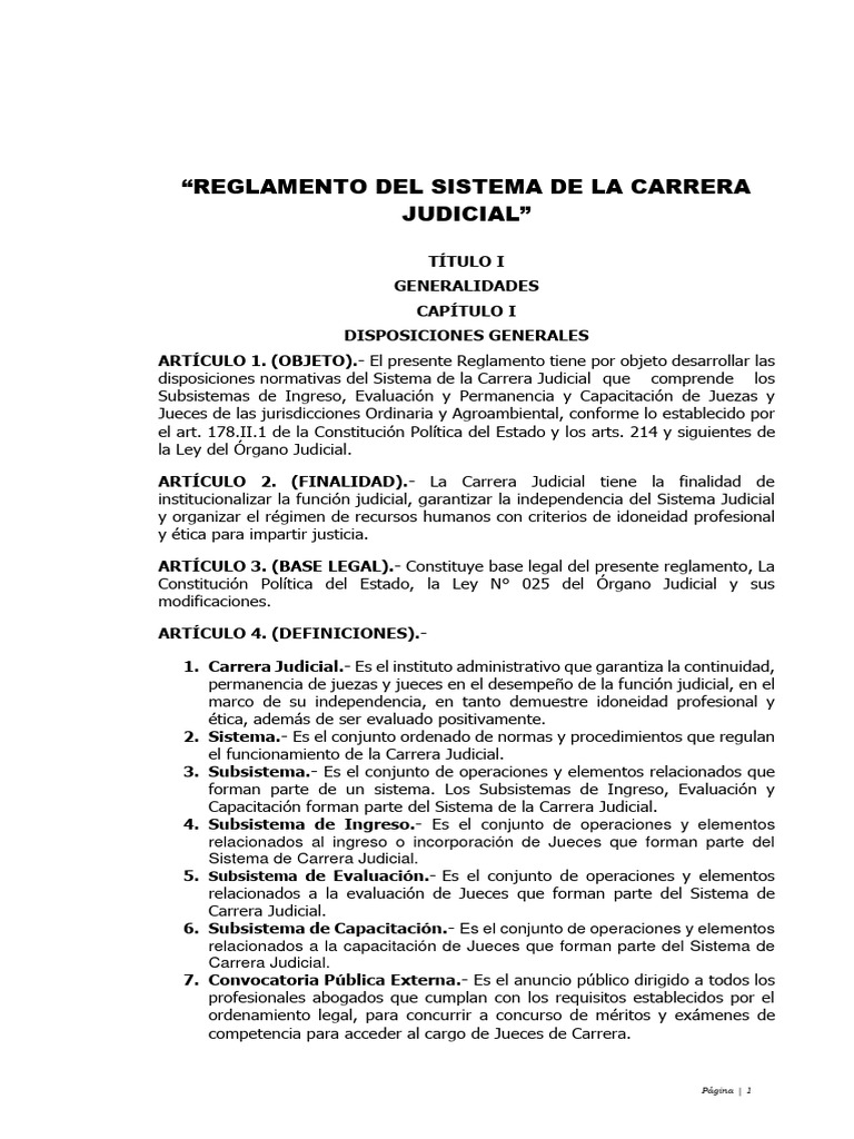 Reglamento de la Carrera Judicial | PDF | Judicaturas | Juez