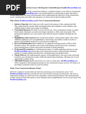 Construction Company Resume