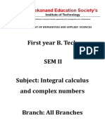 BS 105 - Integral Calculus and Compex Number - NEP Based - Autonomy - Proposed - Syllabus