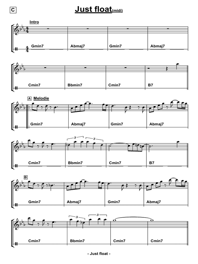 Just Float (Leadsheet in C) (Midi) | PDF
