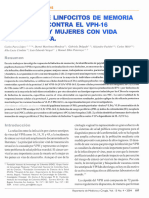 Detección de Linfocitos de Memoria Específicos Contra El Vph-16 en Hombres Y Mujeres Con Vida Sexual Activa