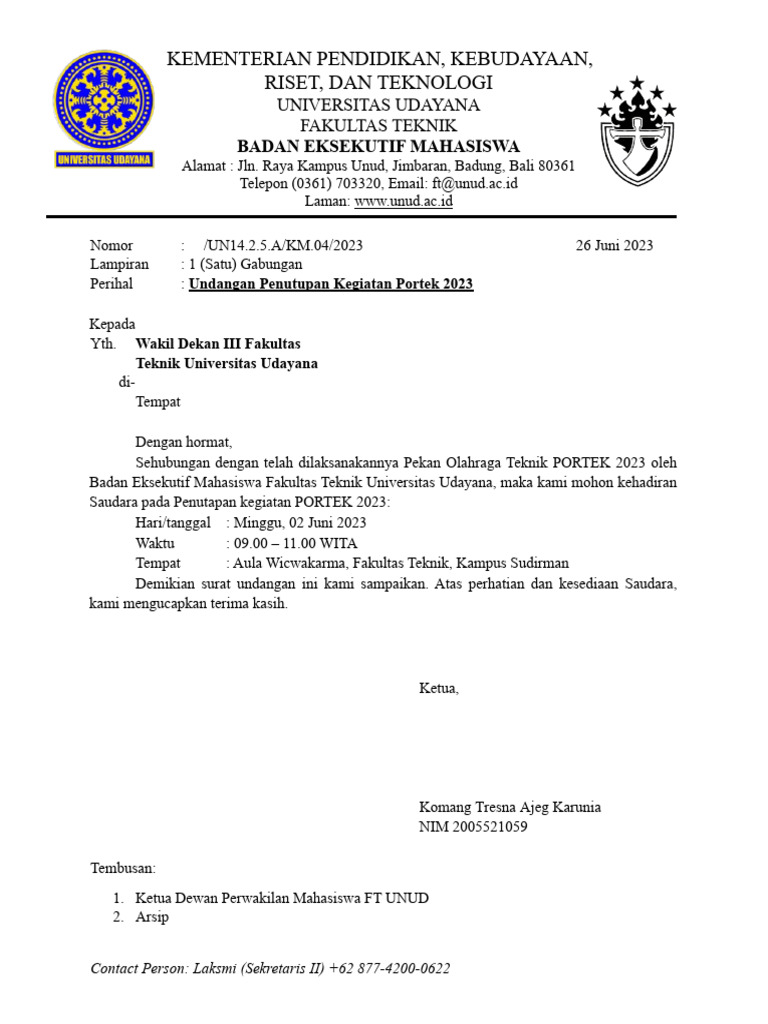 72-[KM.04] Surat Undangan Penutupan WD III | PDF