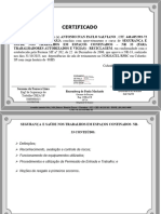 NR 33 - Certificados Reciclagem