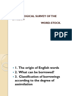 Etymological Survey Lecture 12