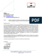 Carta de Garantía para Pramec & Donaldson