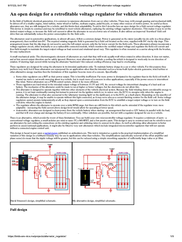 Constructing A PWM Alternator Voltage Regulator PDF