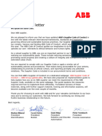ABB Supplier Letter For Supplier Code of Conduct 2023