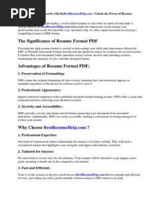 Resume Format PDF for Engineering Freshers Download