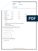 Checkpoint VII - Worksheet - Order of Operations
