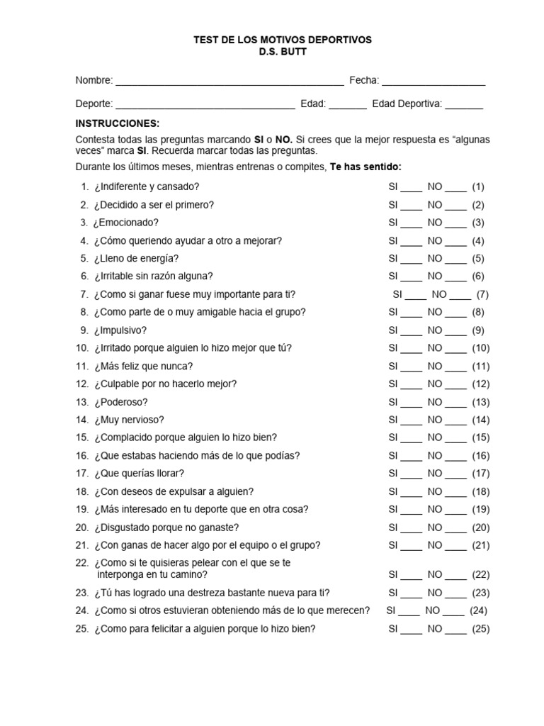 Test de Butt | PDF