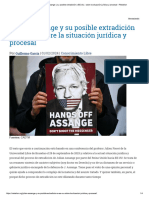 Julian Assange y Su Posible Extradición A EE - UU. - Sobre La Situación Jurídica y Procesal