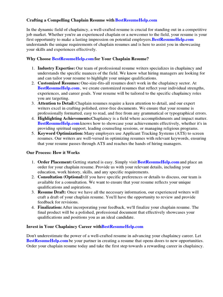 Chaplain Resume | PDF | Chaplain | Résumé, image size:768x1024