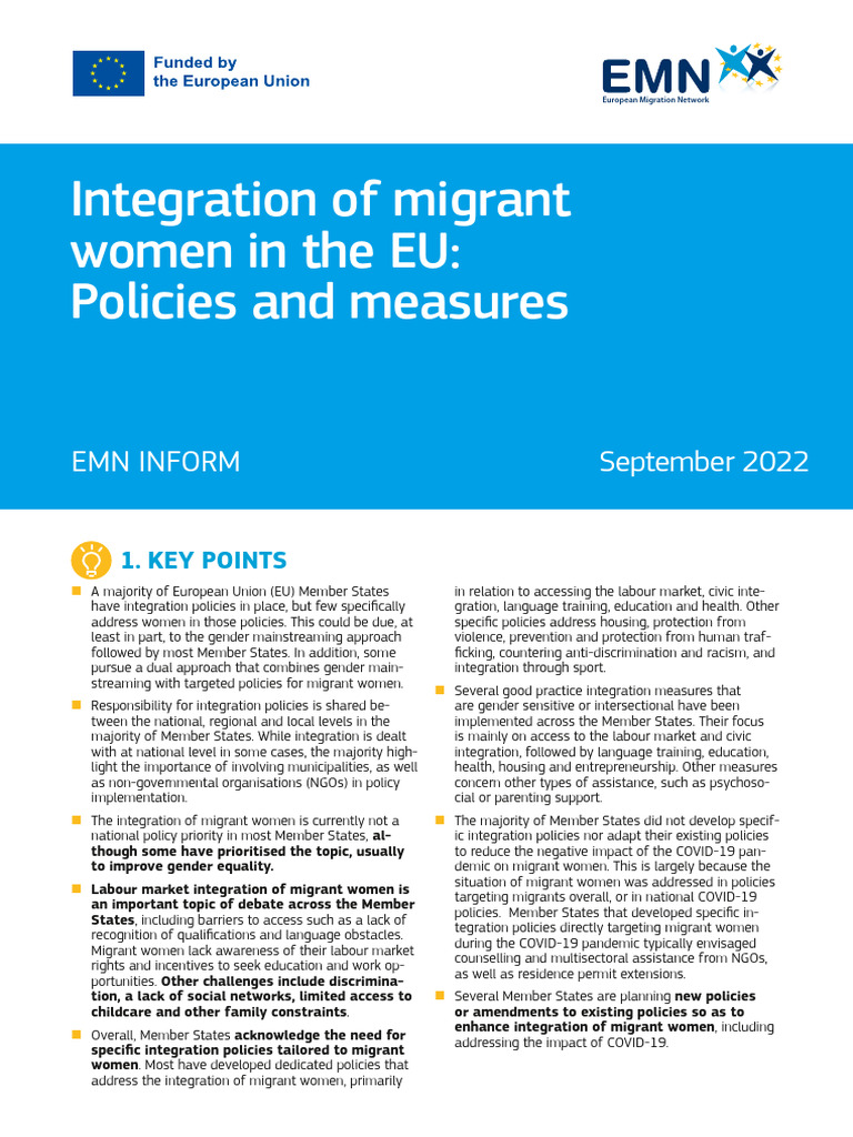 Migrant Women Integration Policies in EU | PDF | European Union | Human ...