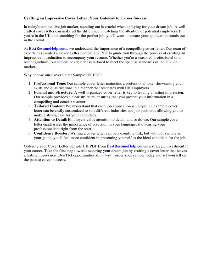 Cover Letter Sample Uk PDF PDF