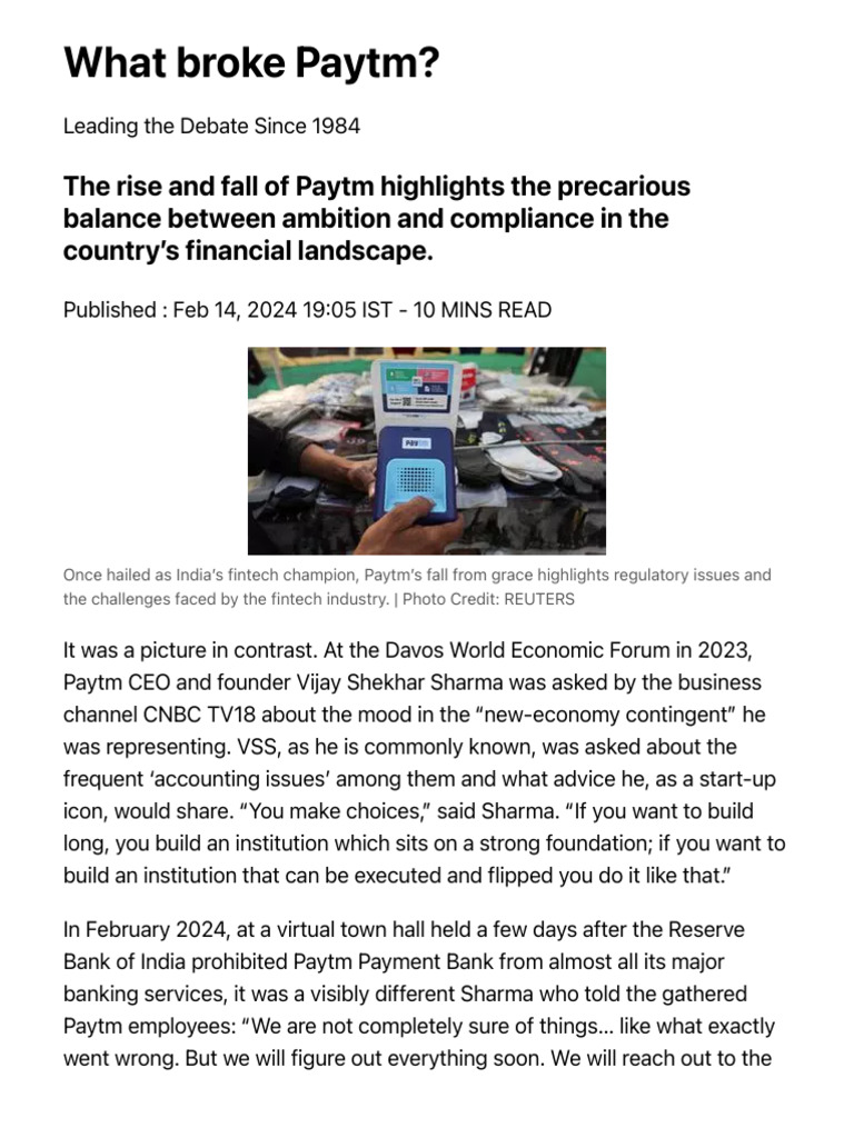 Paytm's Regulatory Struggles Explained | PDF | Banks | Reserve Bank Of ...