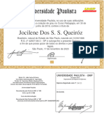 Diploma - Pedagógica Unip - Jocilene Dos Santos Silva Queiróz