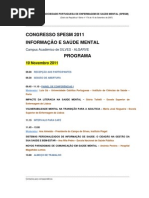 Programa Definitivo do Congresso da SPESM 2011