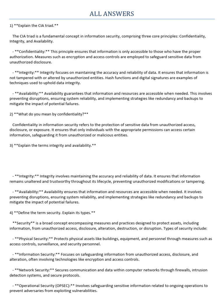 Understanding the CIA Triad in Security | PDF | Information Security ...
