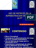 Uso de Matrices en La Admin Is Trac Ion de Riesgos La-Ft