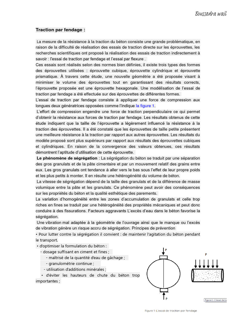 Essai de traction par fendage du béton | PDF | Béton | Ingénierie civile