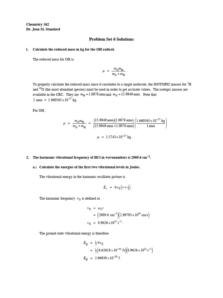Harmonic Oscillator Sorular PDF Infrared Spectroscopy Raman