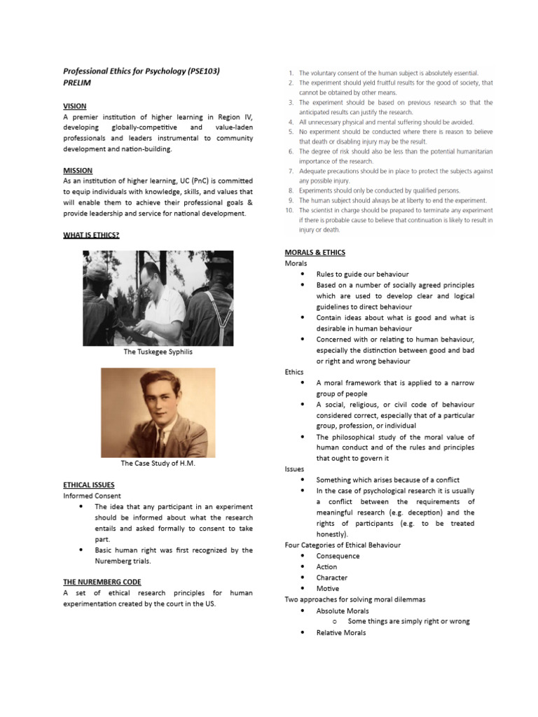 Ethics in Psychology: Key Principles | PDF | Morality | Informed Consent