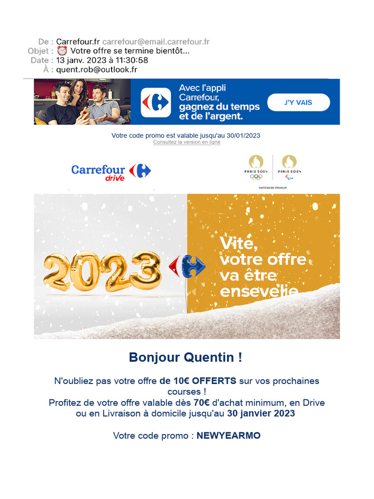 Offre de 10€ sur Carrefour Drive | PDF | Finance et gestion monétaire