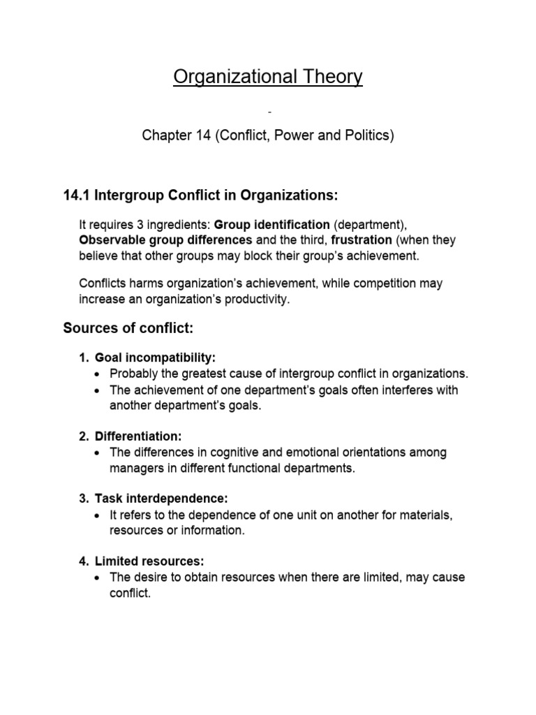 Conflict and Power in Organizations | PDF | Politics