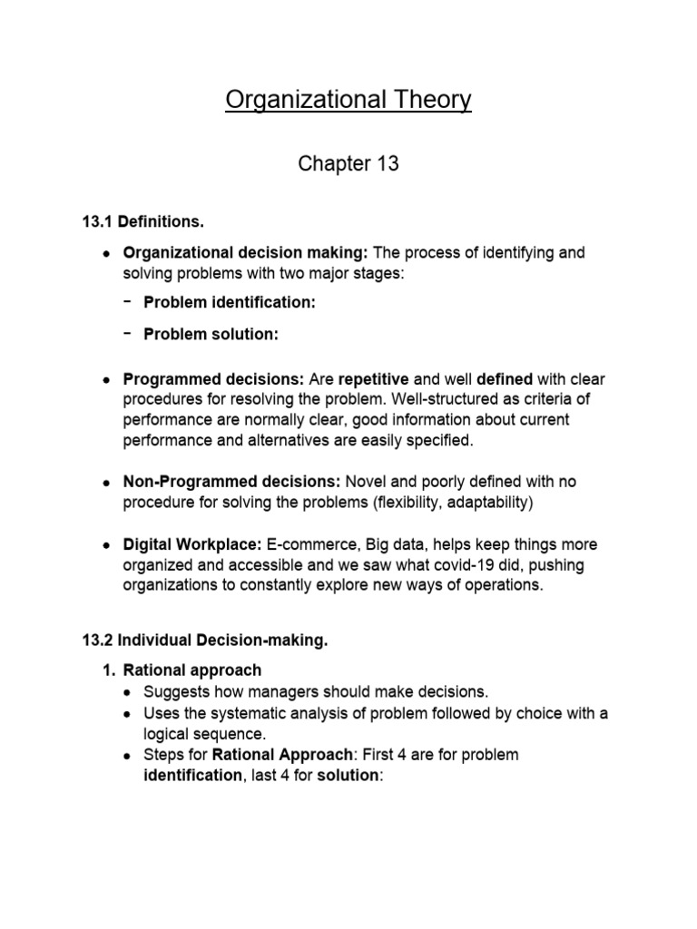 Chapter 13 | PDF | Decision Making | Rationality